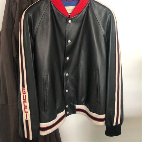 gucci hollywood leather jacket patch|gucci leather jacket vintage.